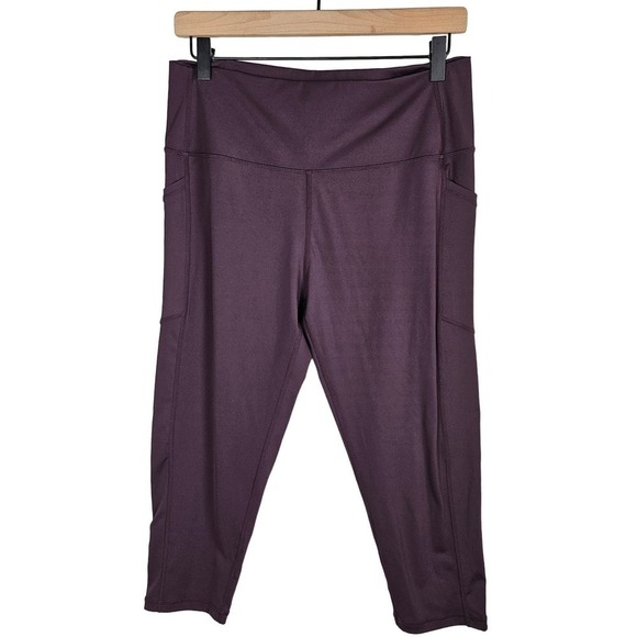 Zyia Active Pants - Zyia Active Pocket Brilliant High Rise Crop Capri Legging 16-18 Dark Purple